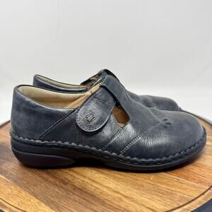 Finn Comfort Nashville Leather T-Strap Wedge Mary Jane Shoes Women EU39/US8-9
